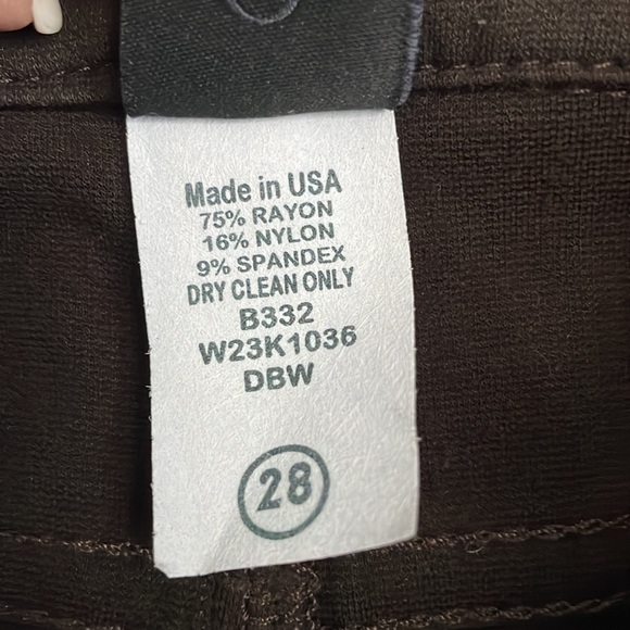 NWOT TAG Dark Brown Flare Leg Pants, Size 28 - Picture 6 of 8